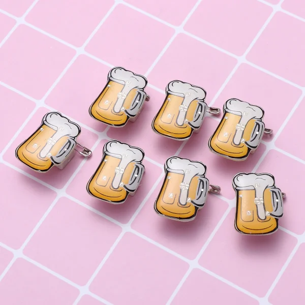 10Pcs Flashing Brooch Beer Mug Brooch Pin Led Light Brooch Jewelry Lapel Pins Accessory Badge Decor Hat nament - Image 2