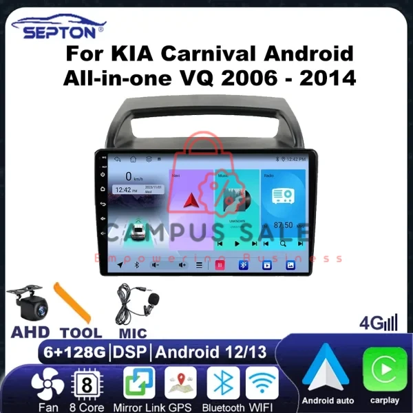 SEPTON Car Radio Stereo for KIA Carnival Android All-in-one VQ 2006 - 2014 WIFI BT IPS Android Auto Car Audio System in House