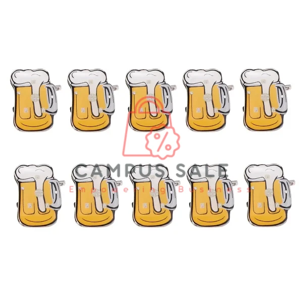 10Pcs Flashing Brooch Beer Mug Brooch Pin Led Light Brooch Jewelry Lapel Pins Accessory Badge Decor Hat nament