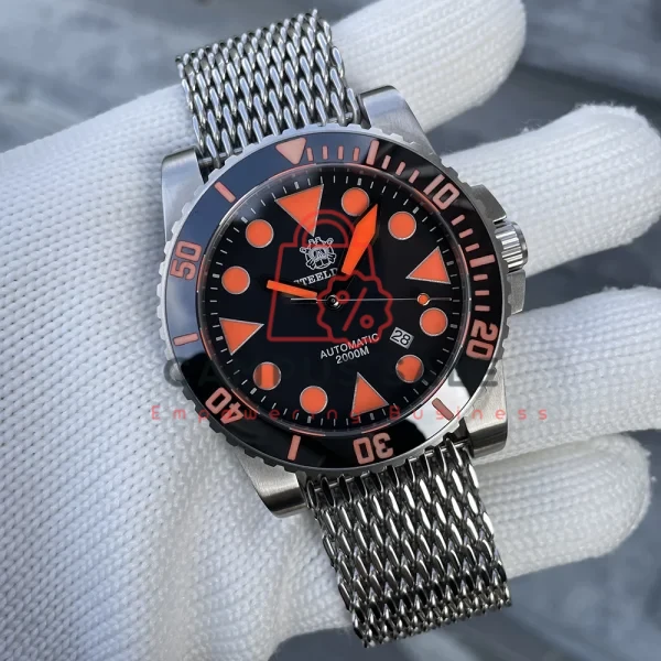 2025 New Arrival STEELDIVE Mens Watch SD1987 46.5MM Steel Case Super Luminous 200Bar Ceramic Bezel Mens Dive Watch with Valve