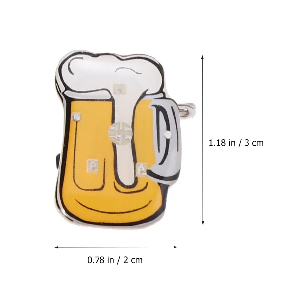 10Pcs Flashing Brooch Beer Mug Brooch Pin Led Light Brooch Jewelry Lapel Pins Accessory Badge Decor Hat nament - Image 5