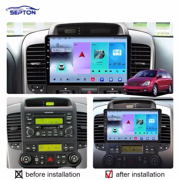 SEPTON Car Radio Stereo for KIA Carnival Android All-in-one VQ 2006 - 2014 WIFI BT IPS Android Auto Car Audio System in House - Image 2