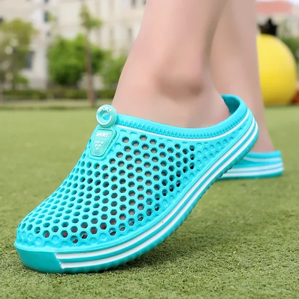 2024Mens Slippers Beach Shoes Unisex Hollow Outdoor Casual Men Beach Sandal Flip Flops Shoes Non-slip Size 36-45 Mens Slippers - Image 2