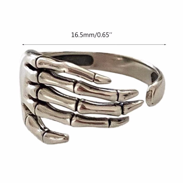 Vintage Five Finger Claw Rings For Women Men Punk Skeleton Hand Adjustable Ring Hip Hop Party Halloween Jewelry Gifts - Image 6