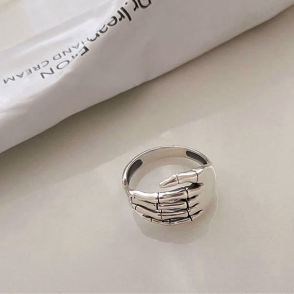 Vintage Five Finger Claw Rings For Women Men Punk Skeleton Hand Adjustable Ring Hip Hop Party Halloween Jewelry Gifts - Image 3