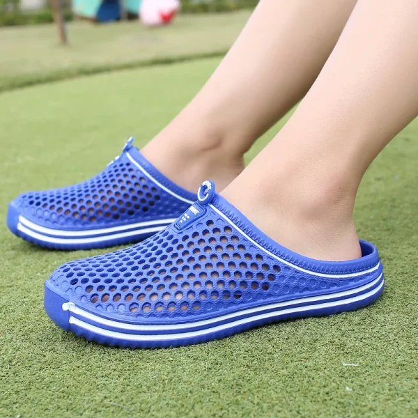 2024Mens Slippers Beach Shoes Unisex Hollow Outdoor Casual Men Beach Sandal Flip Flops Shoes Non-slip Size 36-45 Mens Slippers - Image 3