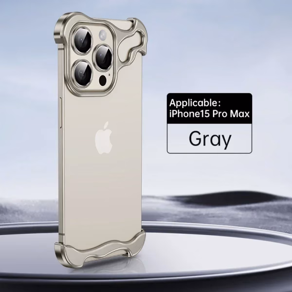 Aluminum alloy Borderles Phone Case For iPhone 13 14 15 16 Pro Max Lens Film Protection Bare Metal Shockproof Corner Pad Cover - Image 6