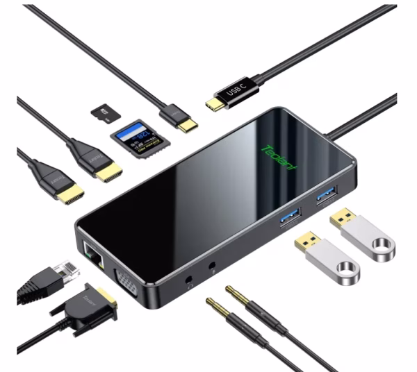 Type C Docking Station Dual HDMI + VGA Four Different Display Displaylink Casting Screen Converter for Computer Android Phone - Image 5